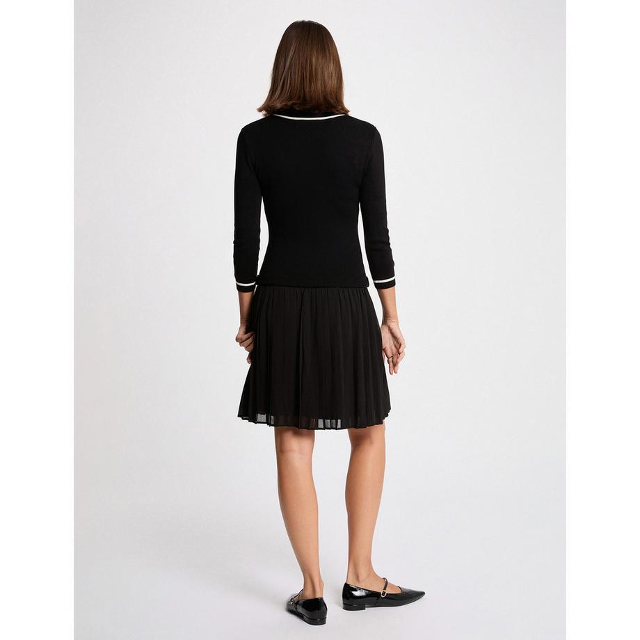 MORGAN Kleid mit weissem Besatz  