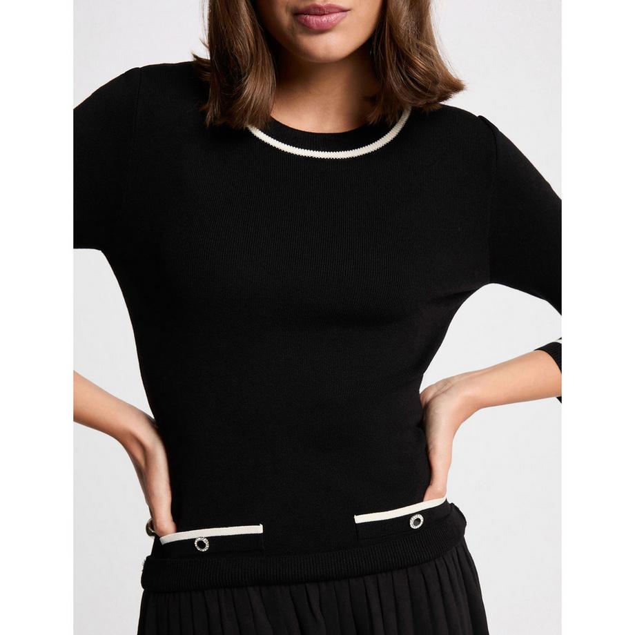 MORGAN Kleid mit weissem Besatz  