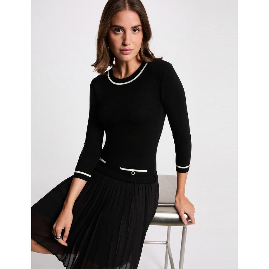 MORGAN Kleid mit weissem Besatz  