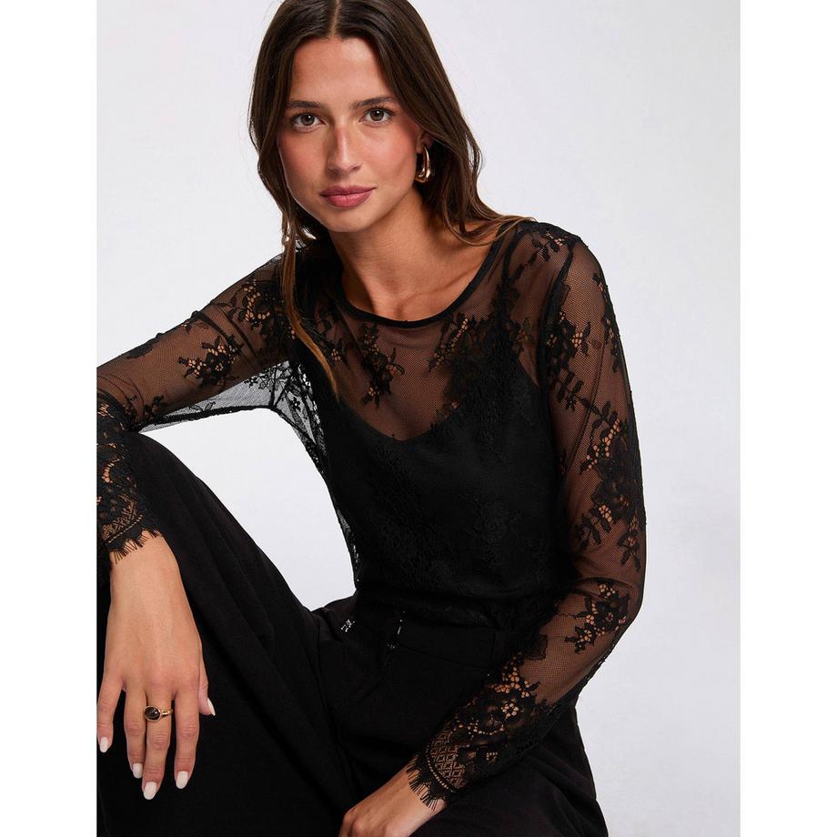 MORGAN Langarm Spitzen-T-Shirt  