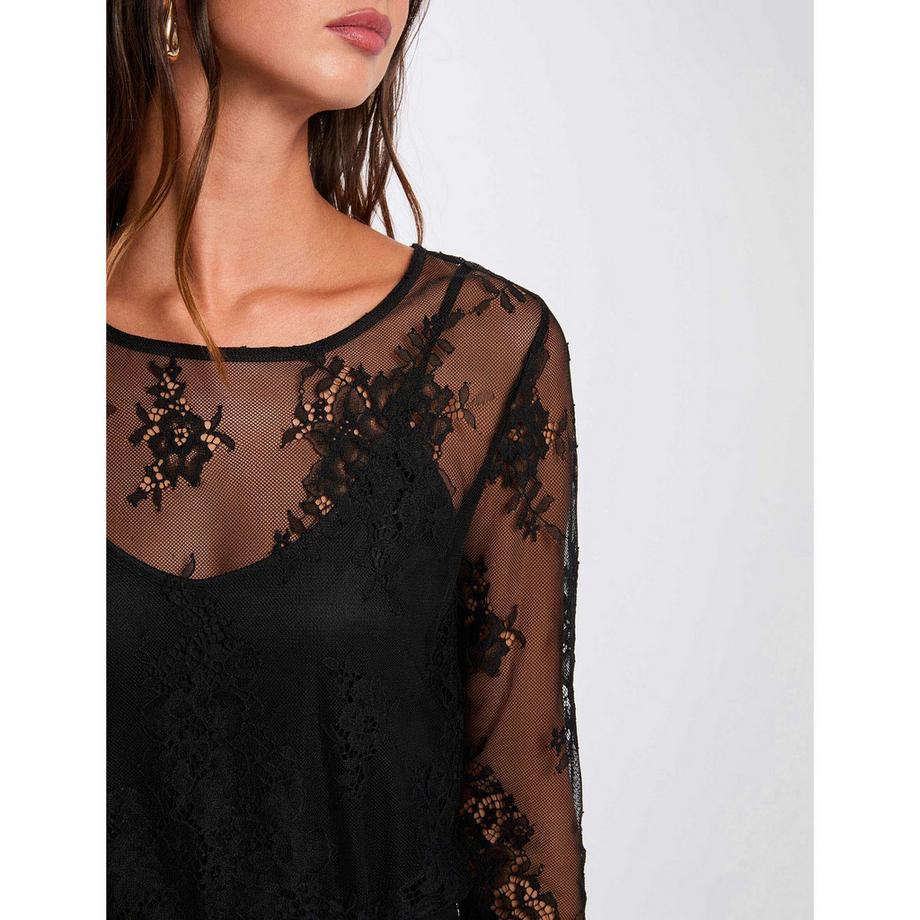 MORGAN Langarm Spitzen-T-Shirt  