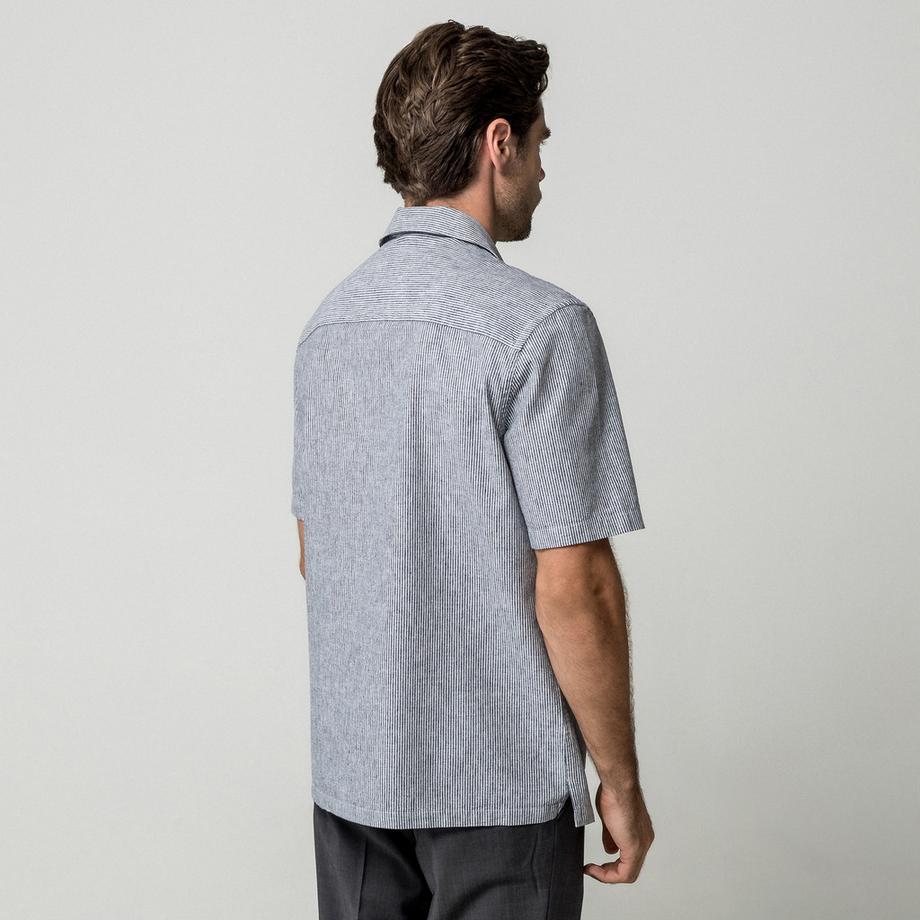 Manor Man Chemise à manches courtes rayée  