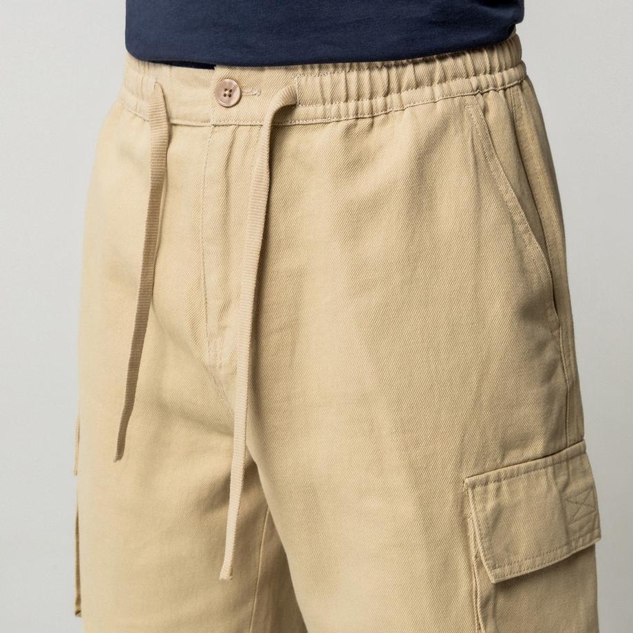Manor Man Short Cargo avec Cordon de Serrage à la Taille  