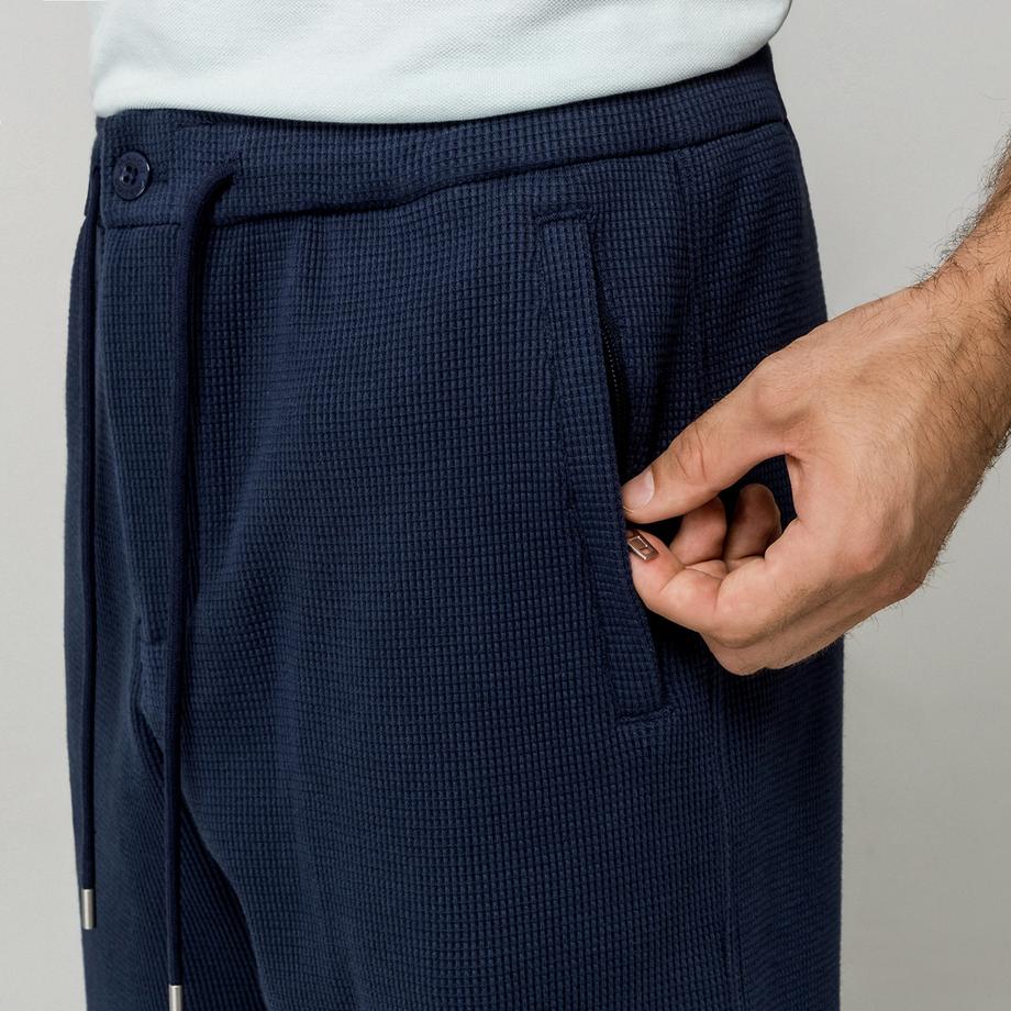 Manor Man Waffelstrick Shorts mit Kordelzug  