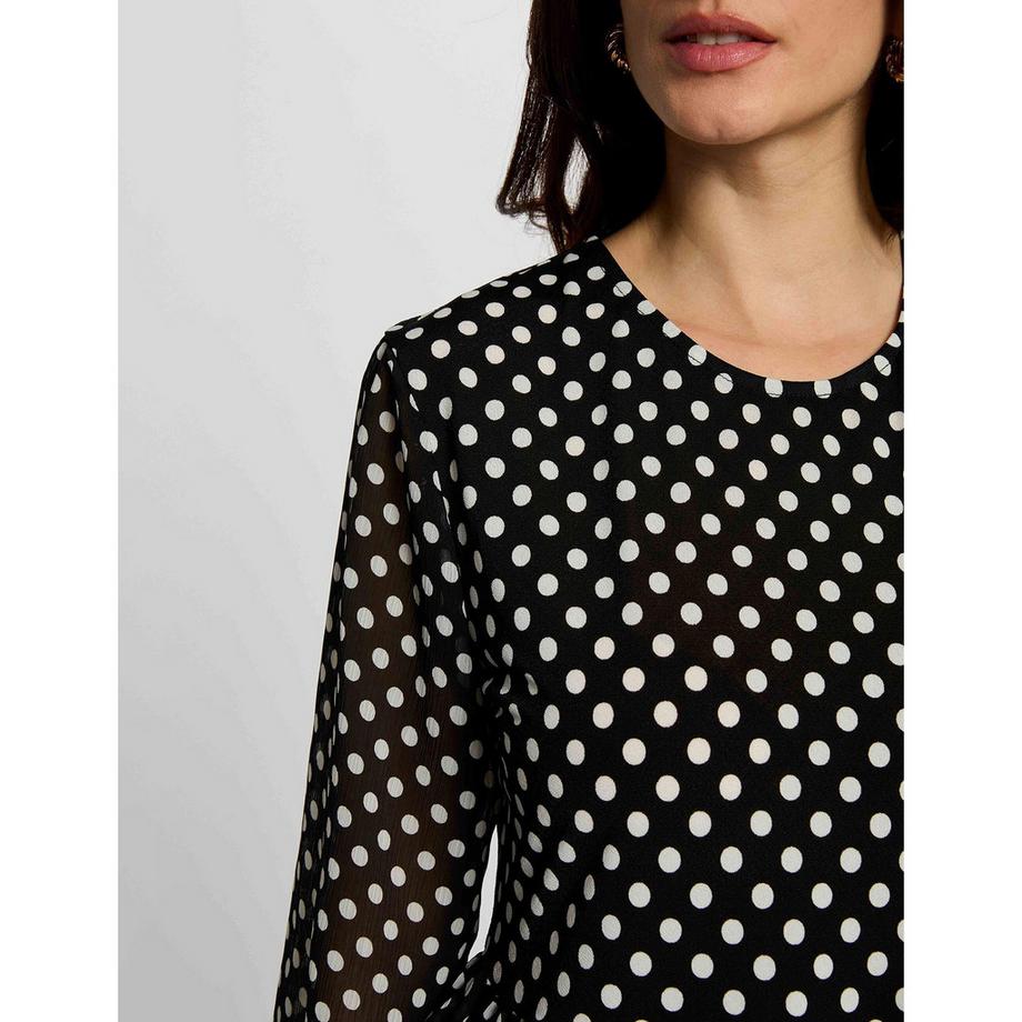 MORGAN Gepunktetes Langarm-T-Shirt  
