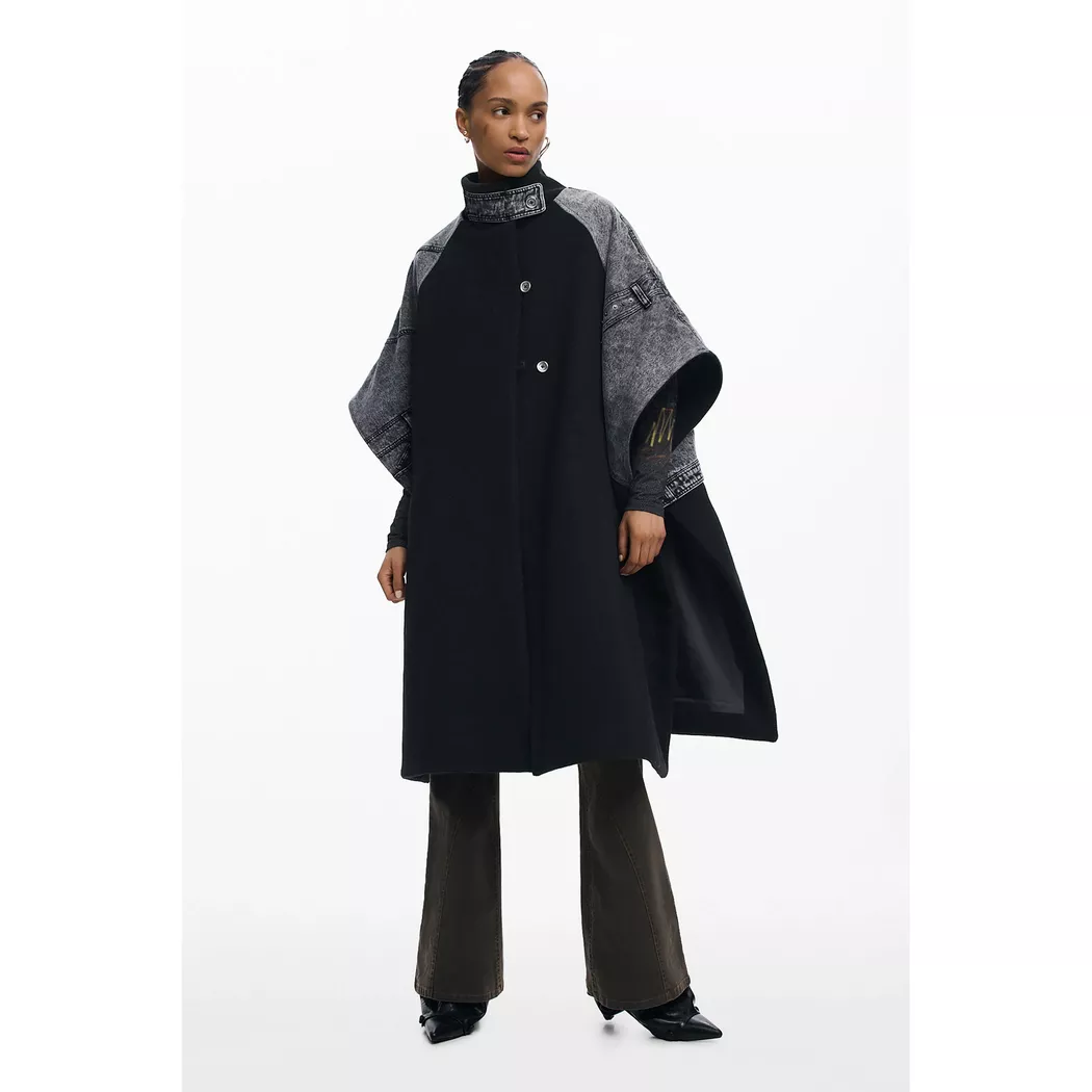 Desigual - Poncho, für Damen, Blau, Größe ONESIZE