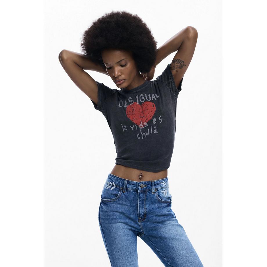 Desigual Flared Jeans mit besticktem Bund  