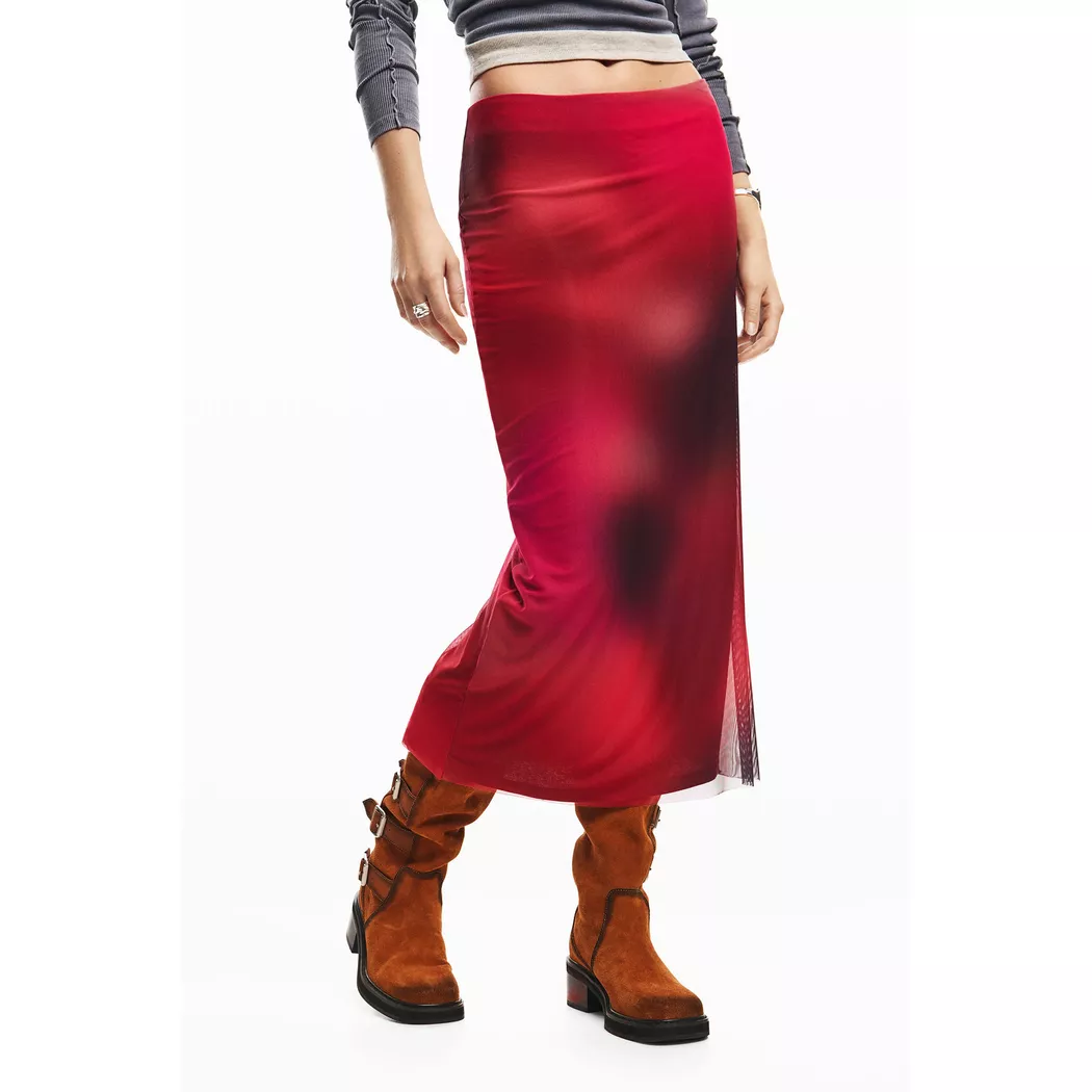 Desigual Jupe midi en tulle RED L female