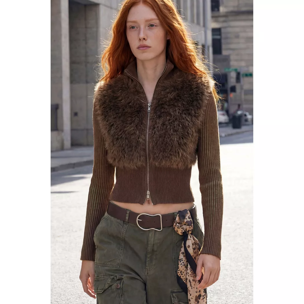 Desigual Veste en maille chocolat BROWN S female