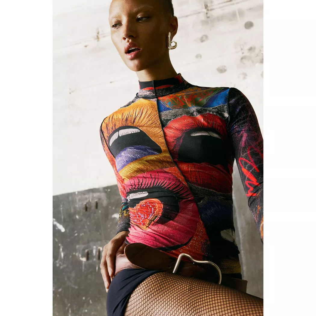 Desigual T-shirt manches longues col roulé BLACK S female