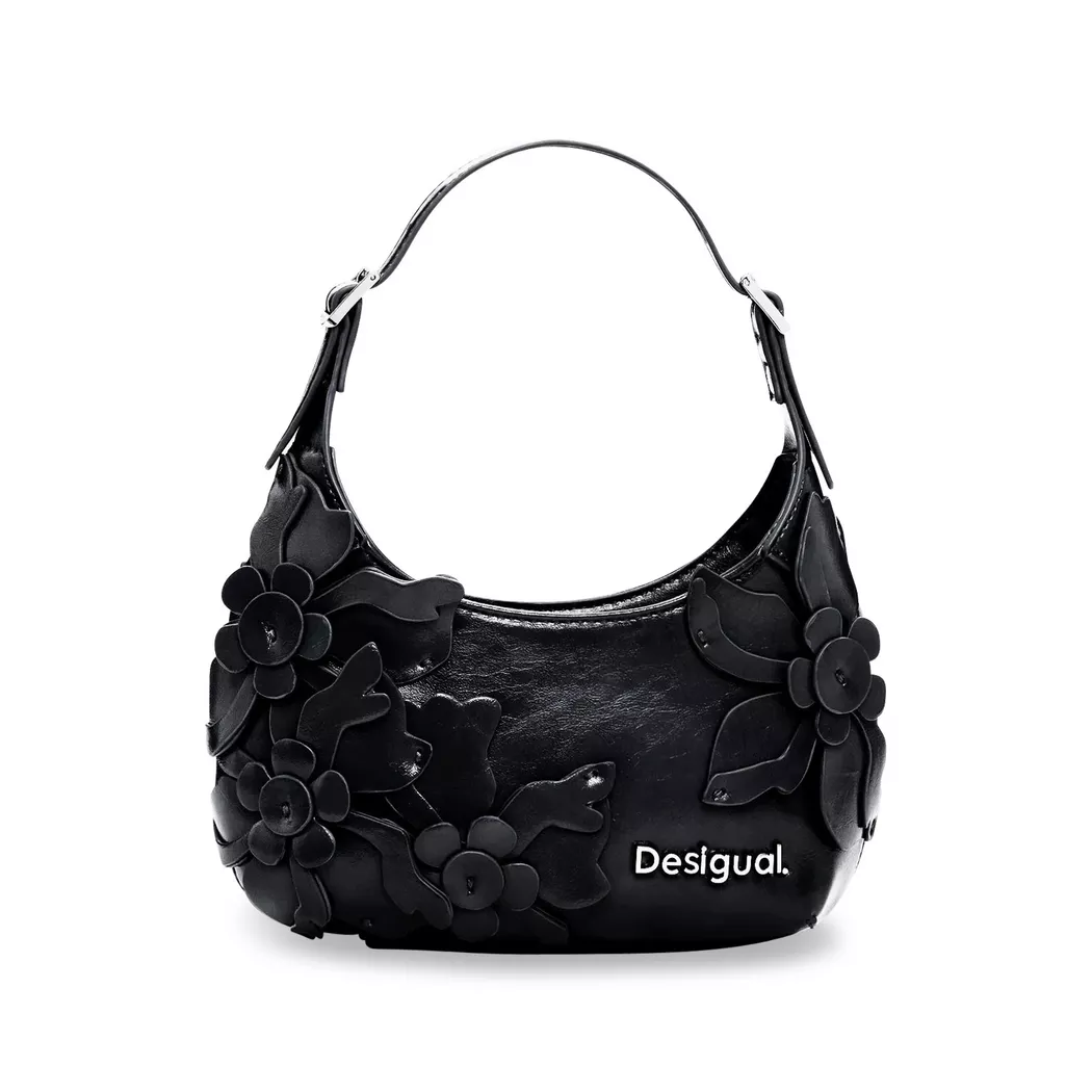 Desigual Petit sac à appliques fleurs BLACK U female