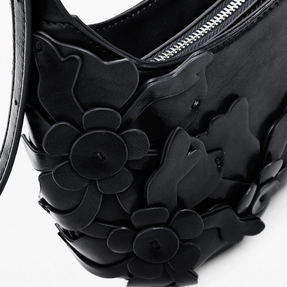 Desigual Borsa a mano con applicazione floreale  