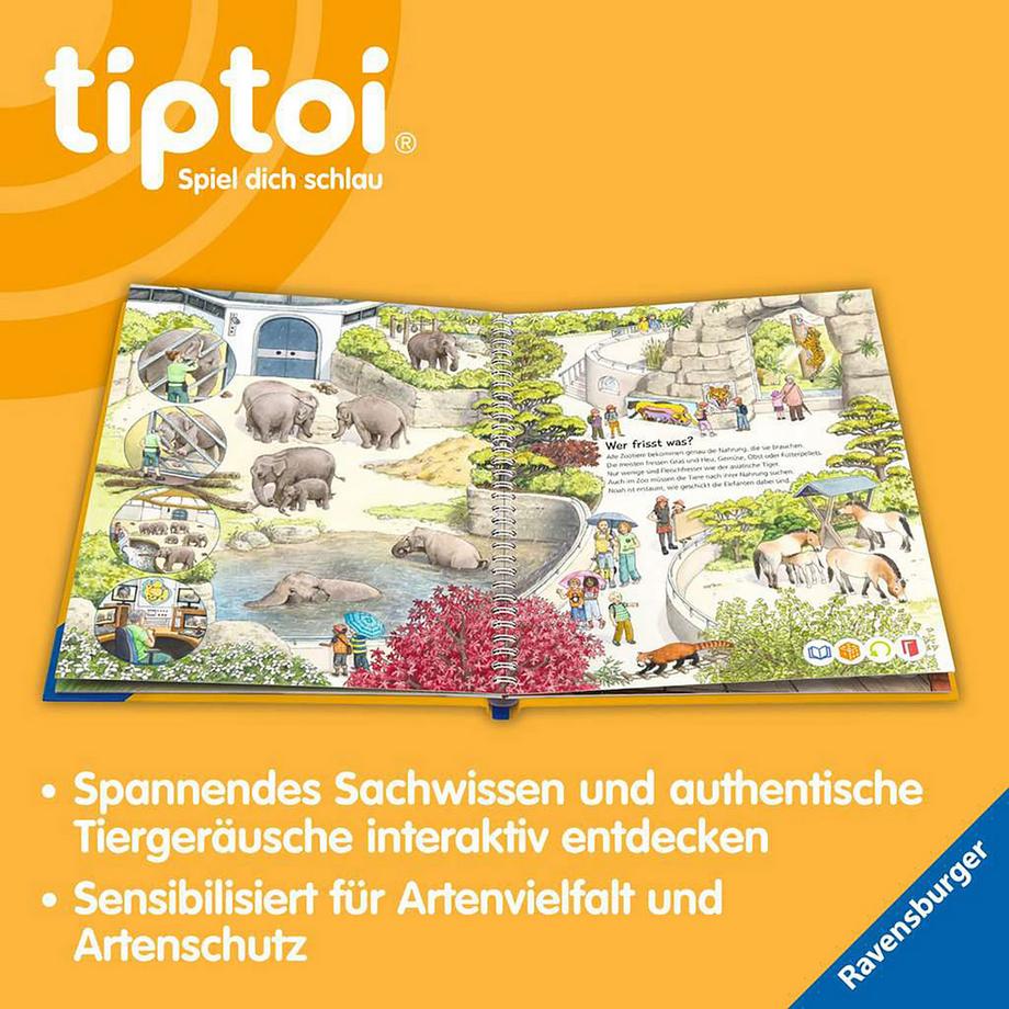 tiptoi  tiptoi® Wieso? Weshalb? Warum? Tiere im Zoo, tedesco 