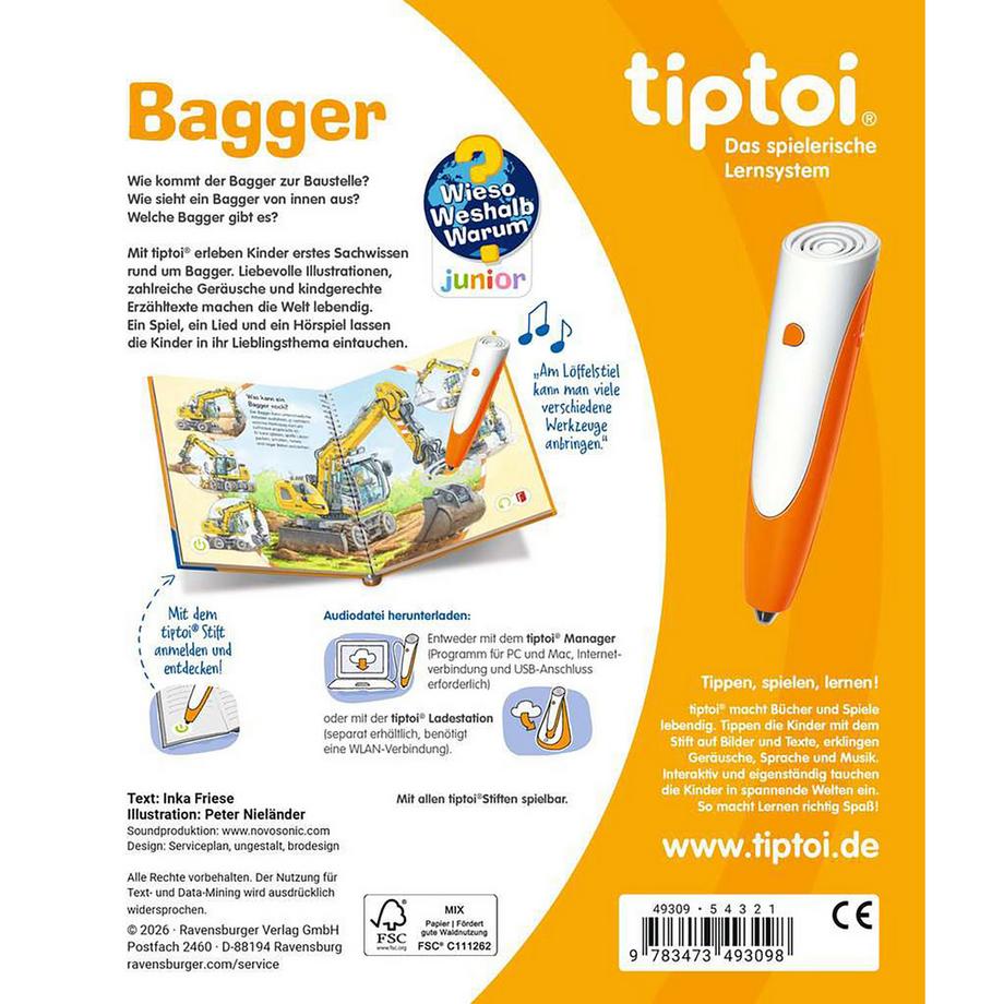 tiptoi  WWW junior Bagger, allemand 