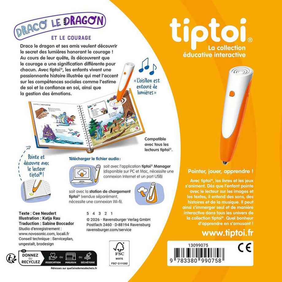 tiptoi  Histoire illustrée sur les émotions - Draco le dragon et le Courage, français 