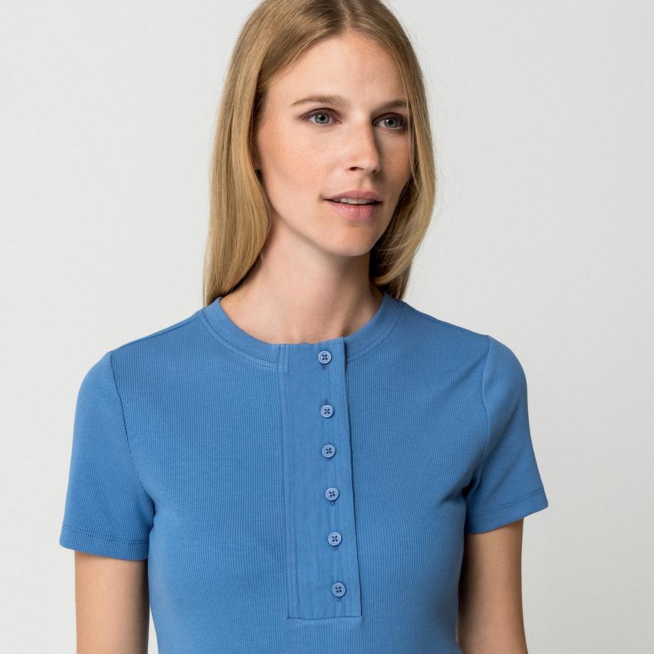Manor Woman T-shirt Henley Manches Courtes  