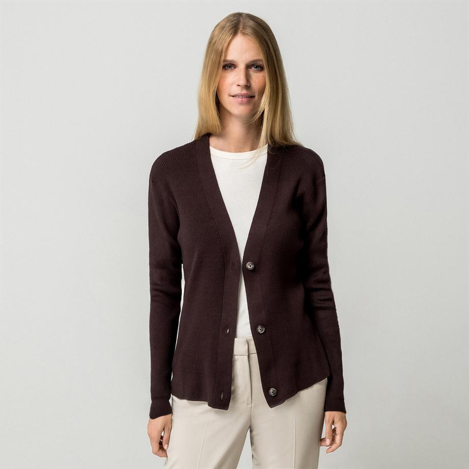 Manor Woman V-Ausschnitt Langarm Strickjacke  