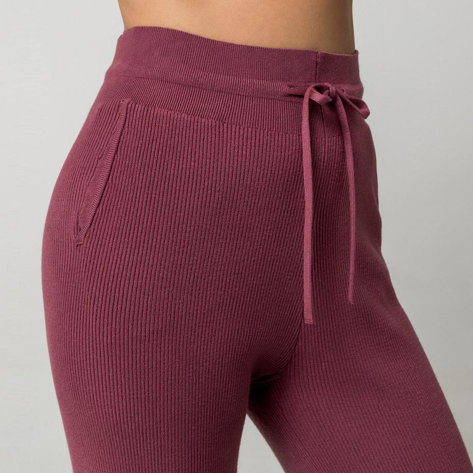 Manor Woman Pantalon de pyjama en maille côtelée  