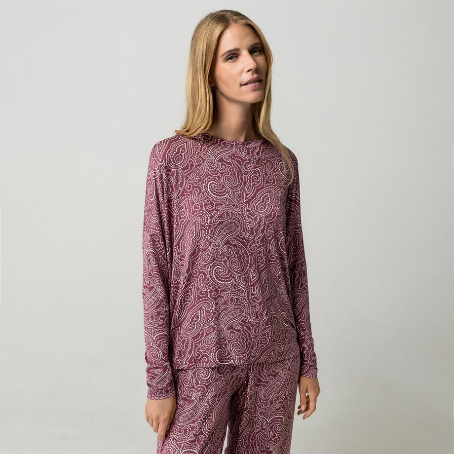 Manor Woman Haut de pyjama à manches longues imprimé paisley  