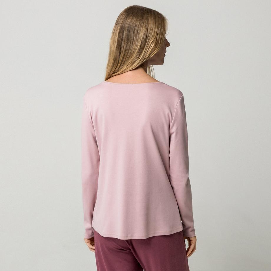 Manor Woman Langarm V-Ausschnitt Pyjama Oberteil  