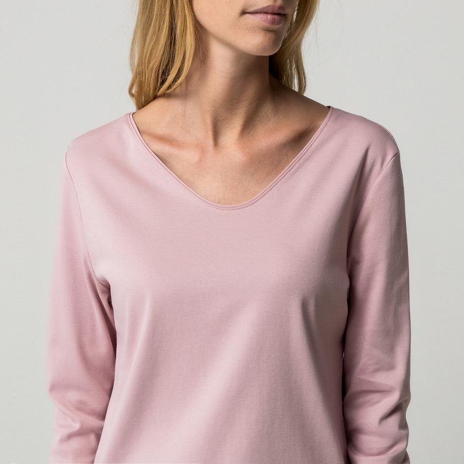 Manor Woman Langarm V-Ausschnitt Pyjama Oberteil  