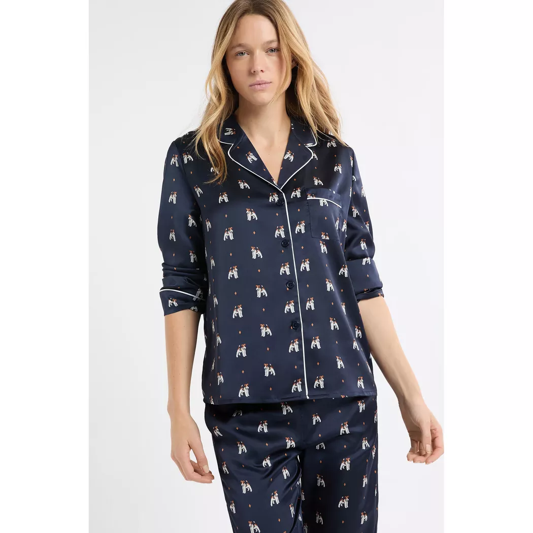 Etam - Hemd, für Damen, Grün Bedruckt, Größe XL