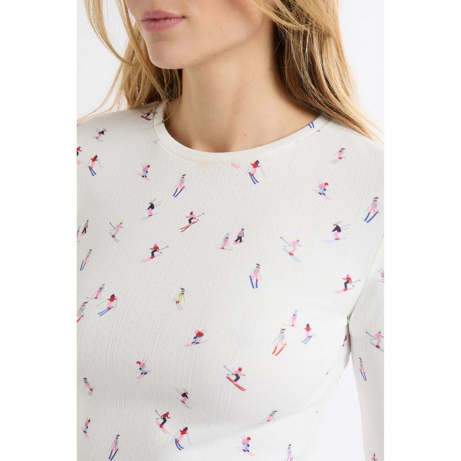 Etam T-shirt maniche lunghe stampa sci  