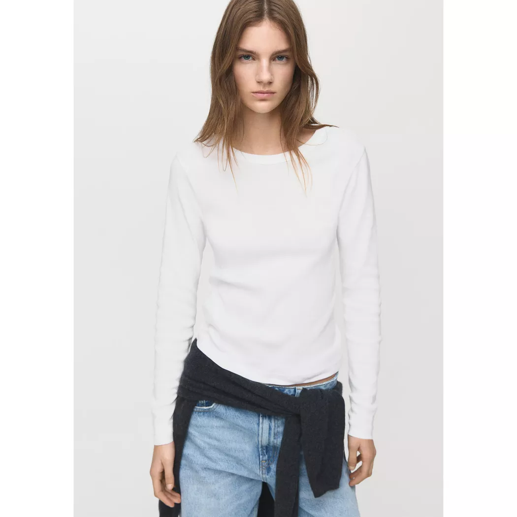 Mango - T-Shirt, für Damen, Weiss, Größe S