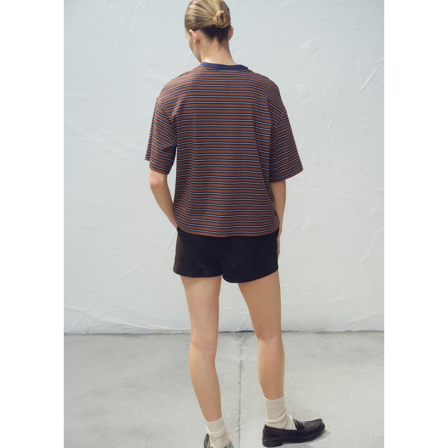 MANGO RALI Gestreiftes Kurzarm T-Shirt  