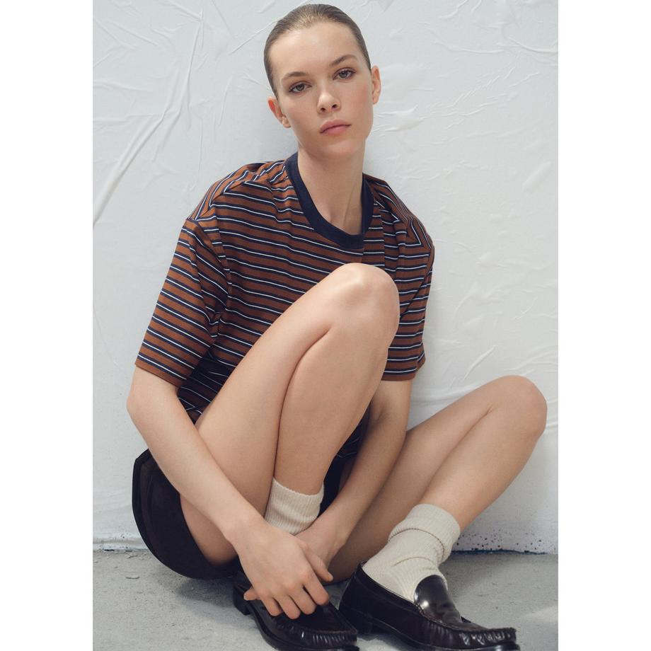 MANGO RALI Gestreiftes Kurzarm T-Shirt  