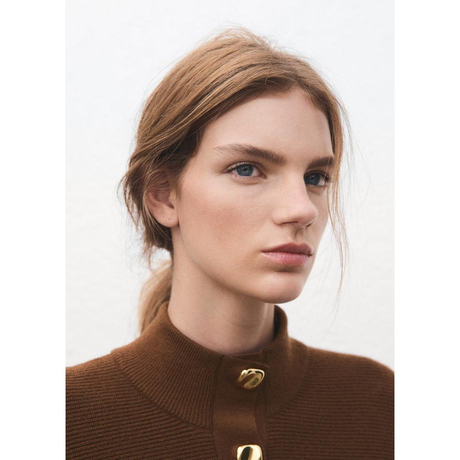 MANGO Uptown Half Zip Col Montant Pullover  