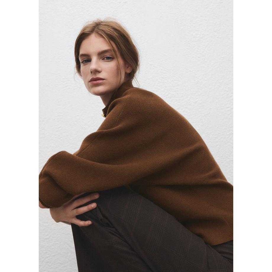 MANGO Uptown Half Zip Col Montant Pullover  