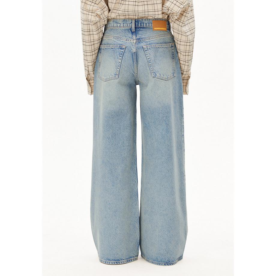 ARMEDANGELS Jean taille haute jambe large avec ceinture à nouer  