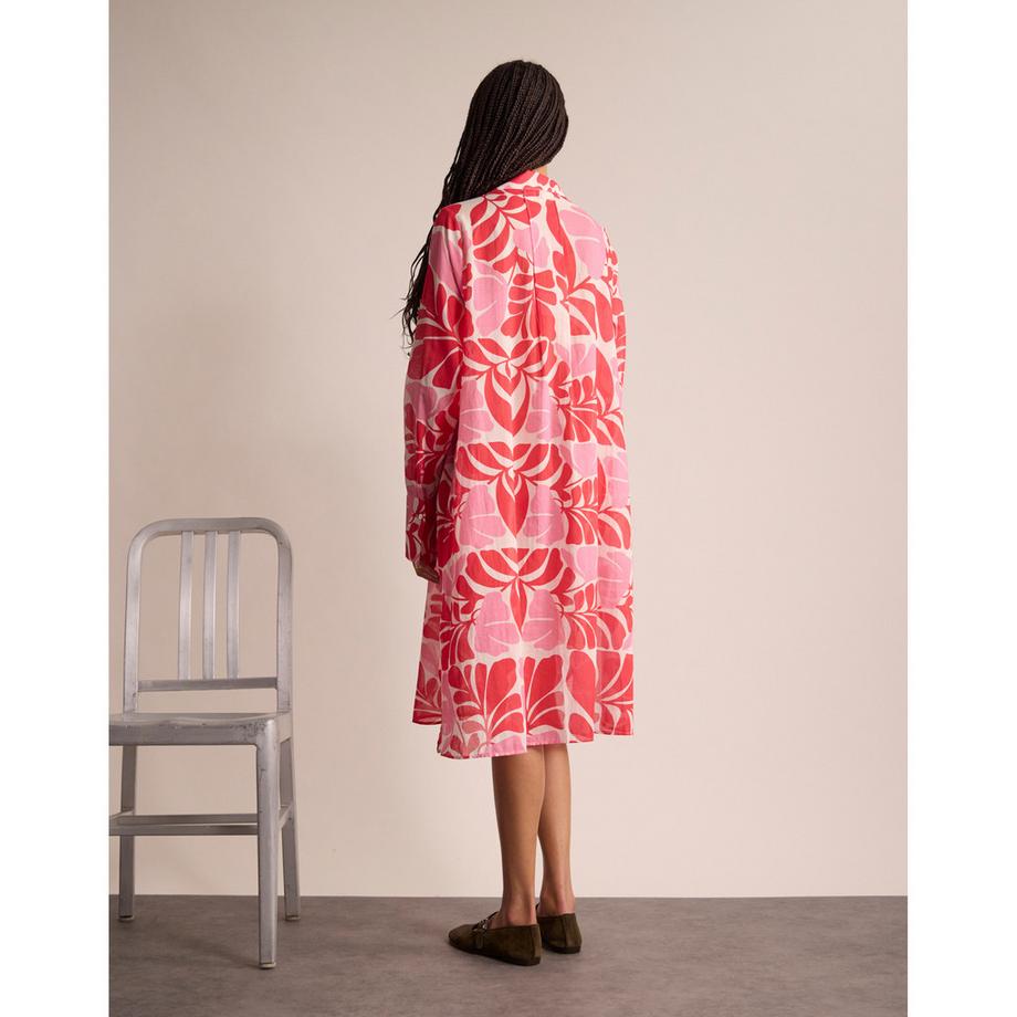 Inès de la Fressange Abito a Maniche Lunghe con Motivo Floreale  