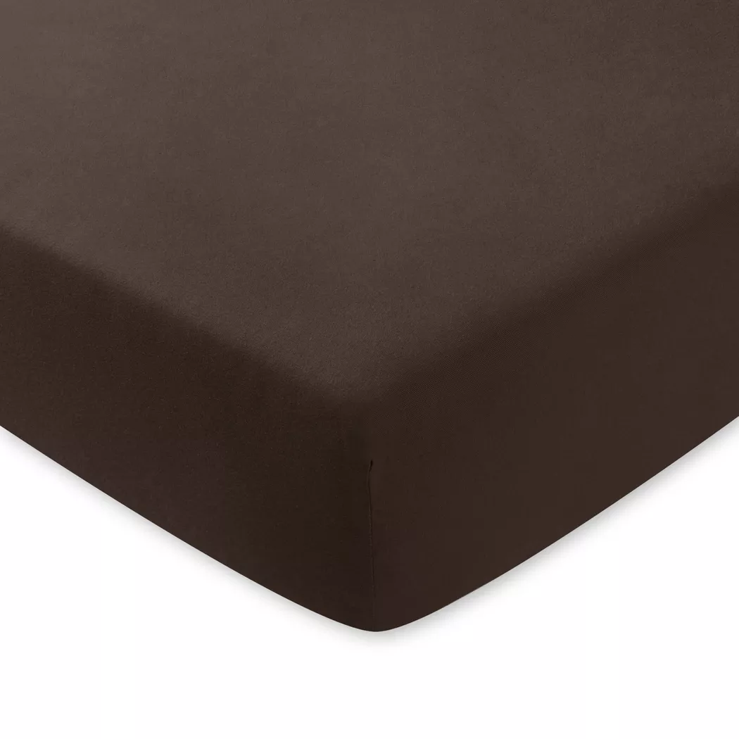 Manor - Fixleintuch, Jersey Deluxe Fixleintuch, 120-130 x 200 x 22 cm, Schokolade