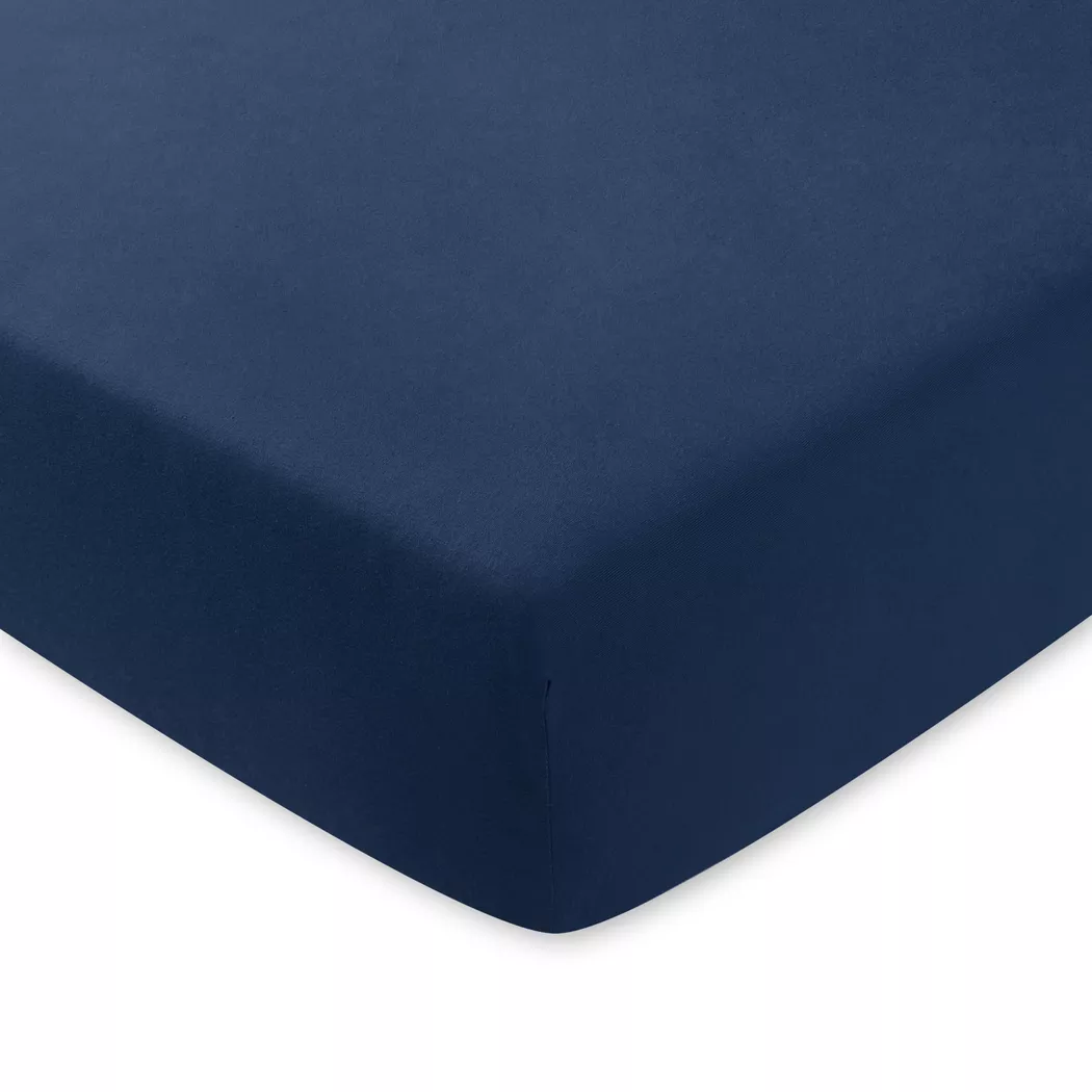 Manor Jersey Deluxe Fitted Sheet Midnight Blue 120-130 x 200 x 22 cm
