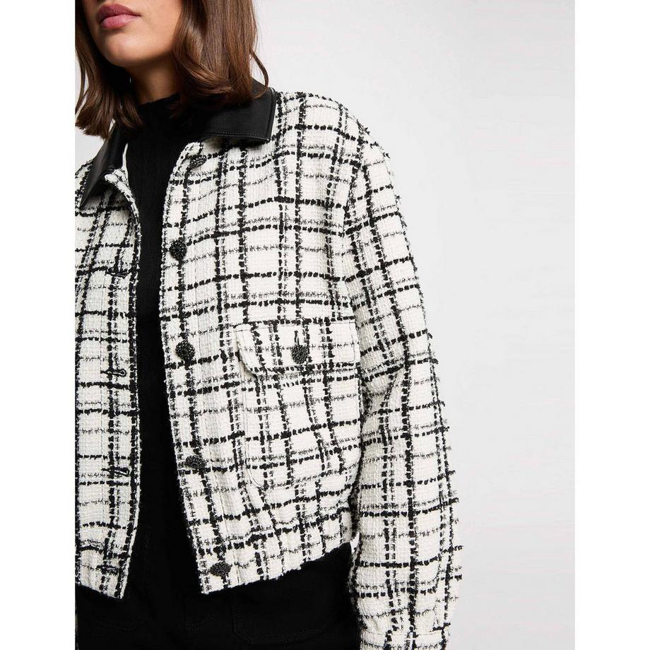 MORGAN Blouson Bomber à Carreaux  