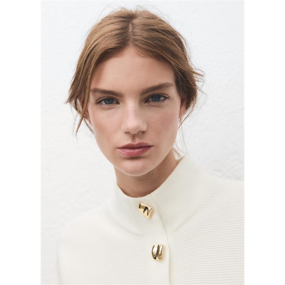 MANGO Uptown Half Zip Col Montant Pullover  