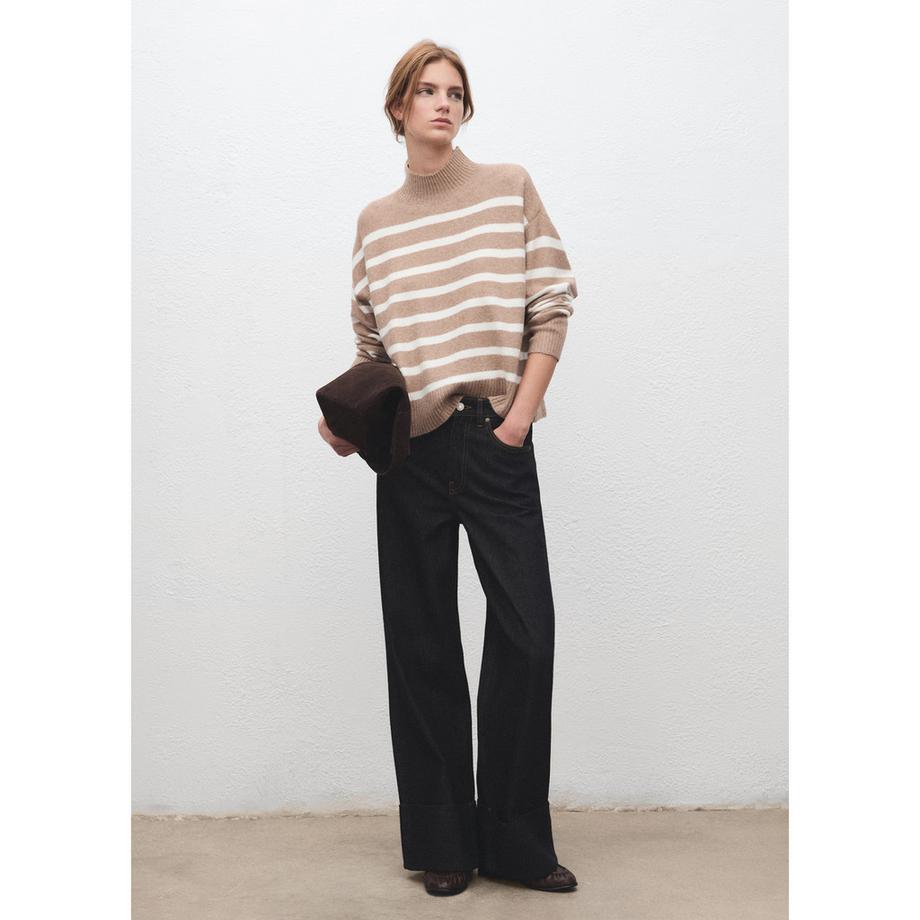 MANGO Minerva Pull Rayé Col Roulé  