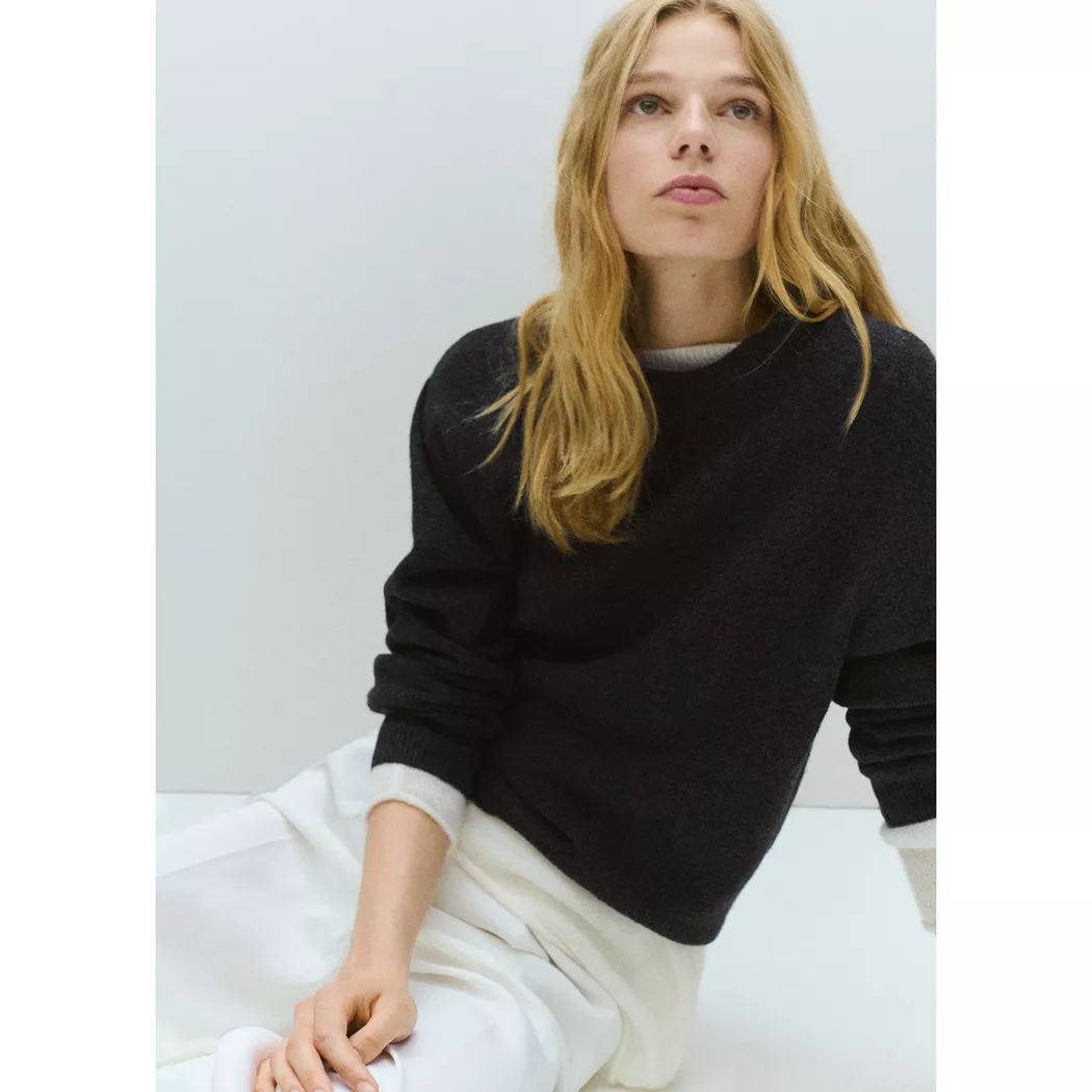 Mango - Pullover, für Damen, Charcoal Black, Größe M