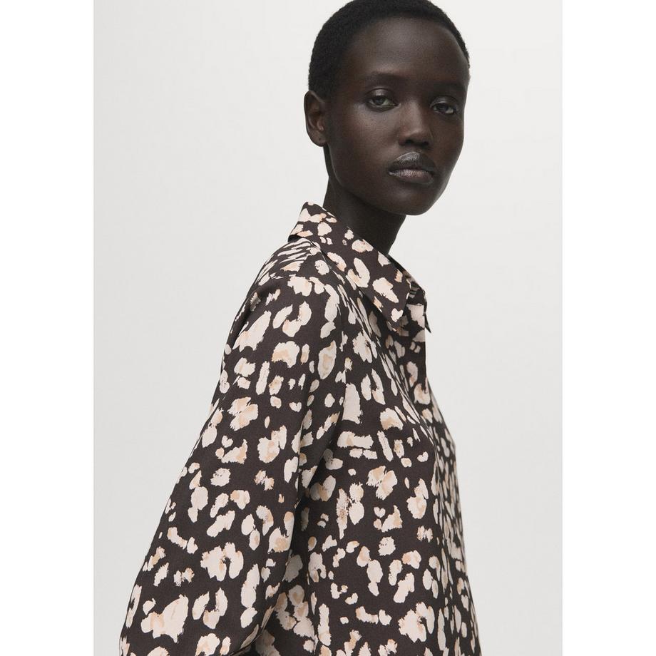 MANGO BASIC Chemisier Imprimé Manches Longues  