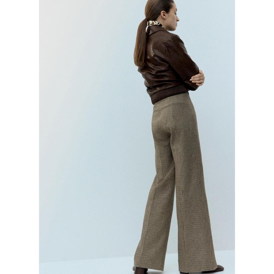 MANGO Gina Pantalon Large Pied-de-poule  