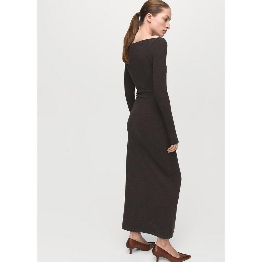 MANGO Basila Slim Fit Langarm Maxikleid  