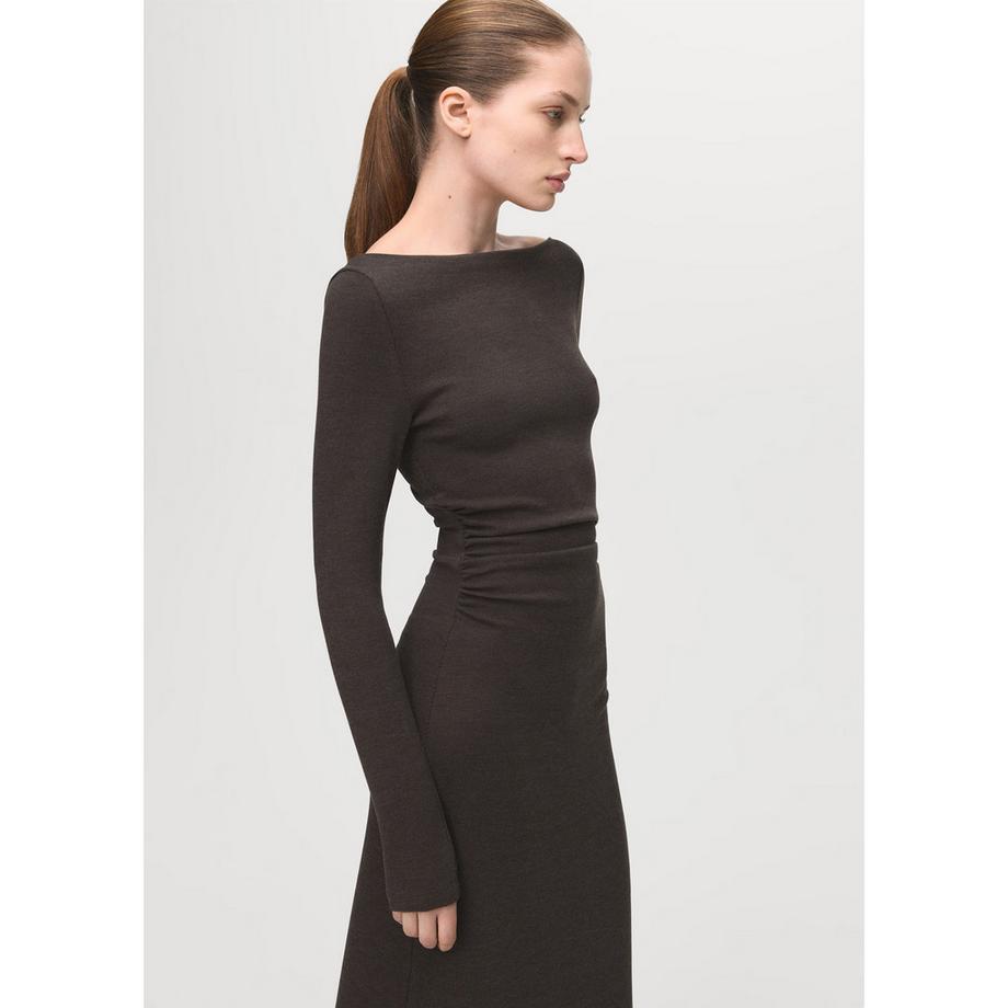 MANGO Basila Slim Fit Langarm Maxikleid  