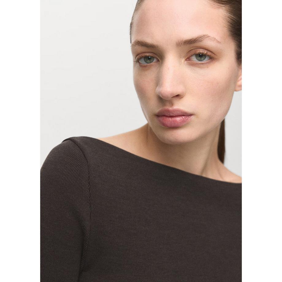 MANGO Basila Slim Fit Langarm Maxikleid  