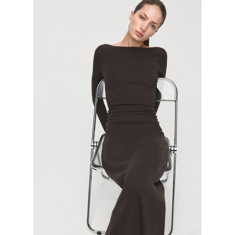 MANGO Basila Slim Fit Langarm Maxikleid  