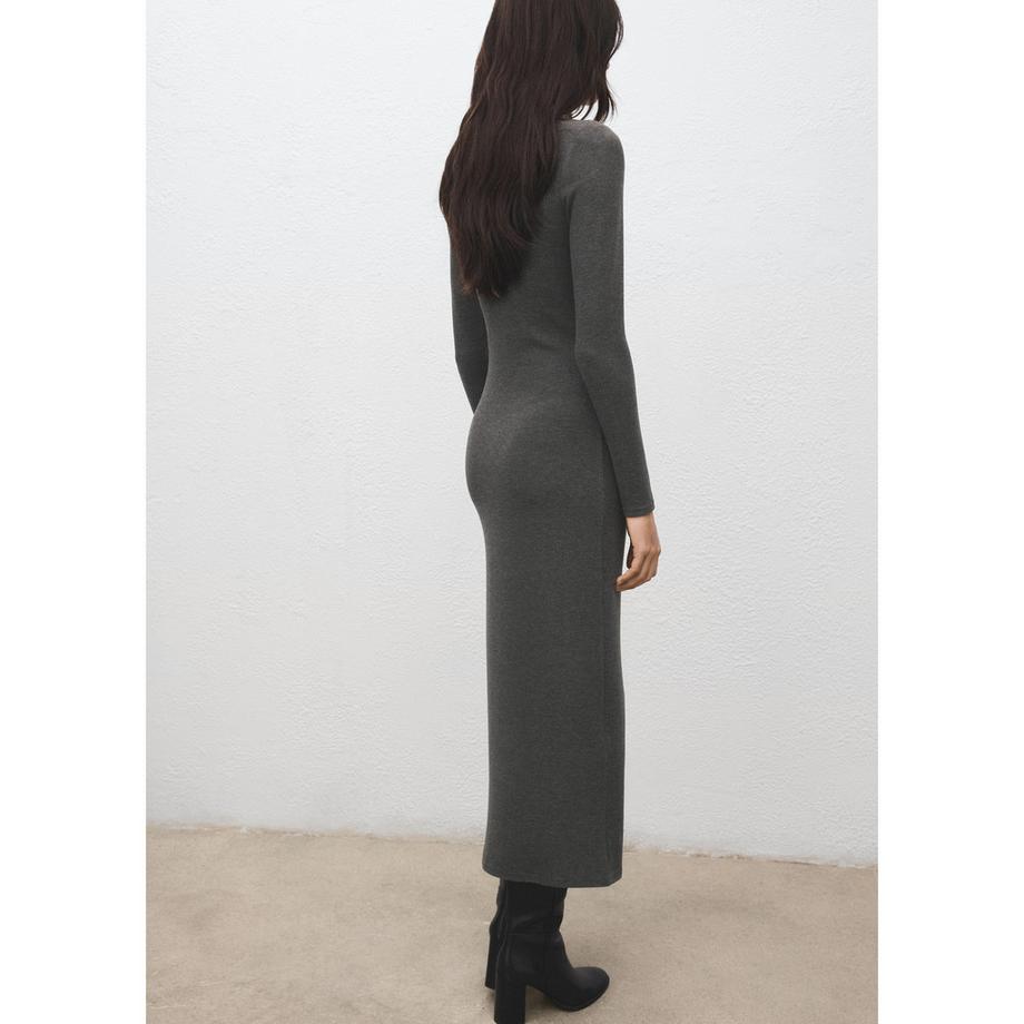 MANGO Basila Abito lungo a maniche lunghe Slim Fit  