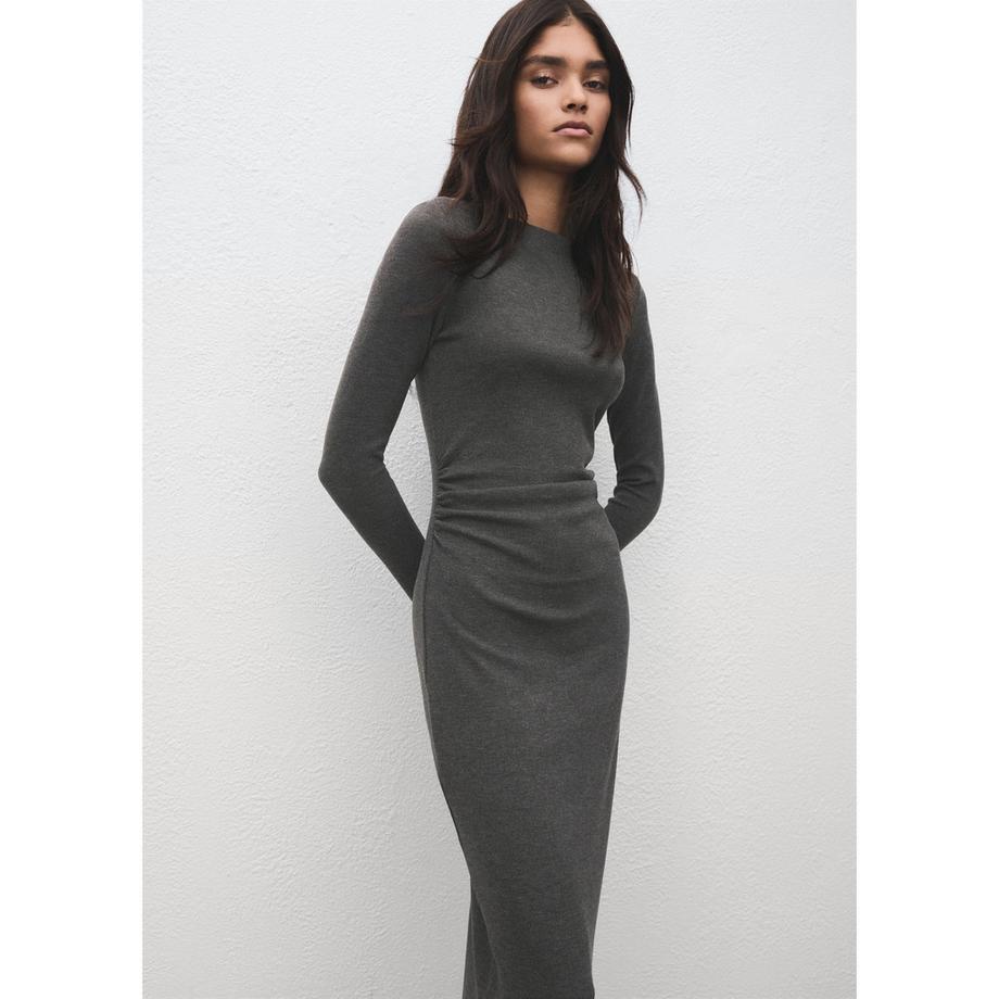 MANGO Basila Abito lungo a maniche lunghe Slim Fit  