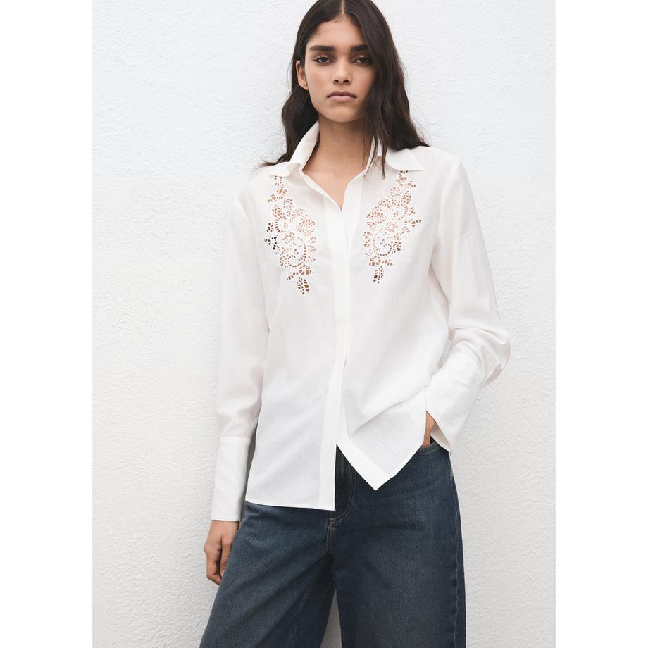 MANGO CANDLE Chemisier à découpes brodées  