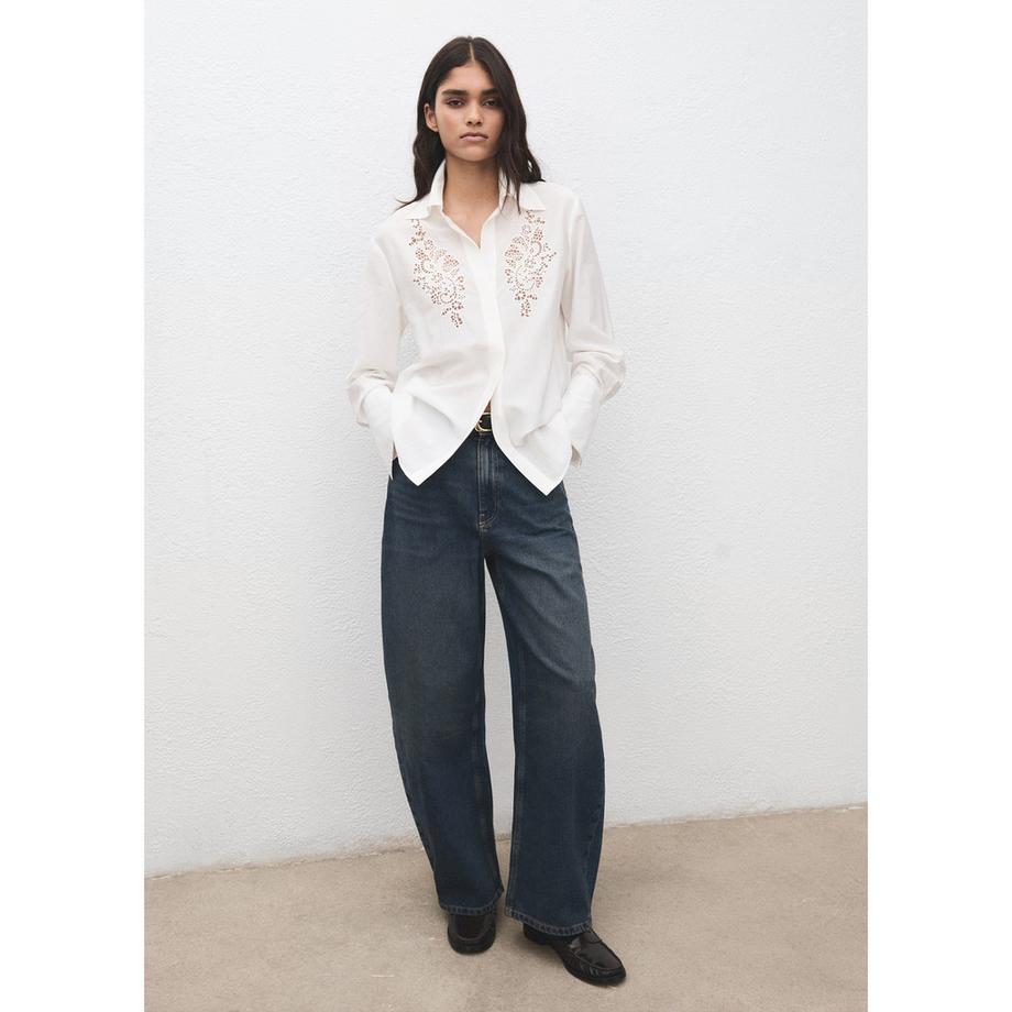 MANGO CANDLE Chemisier à découpes brodées  